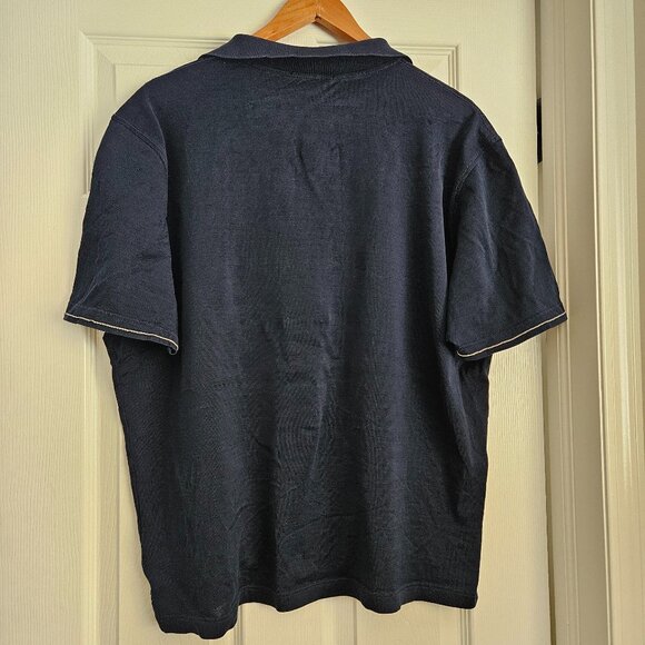 Harry Rosen Men's XL Navy Blue Polo Shirt 100% Cotton Business Casual Wear - Picture 12 of 12